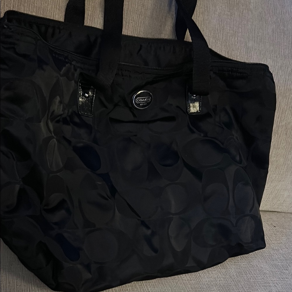Coach Black Nylon Tote Practical Everyday Bag